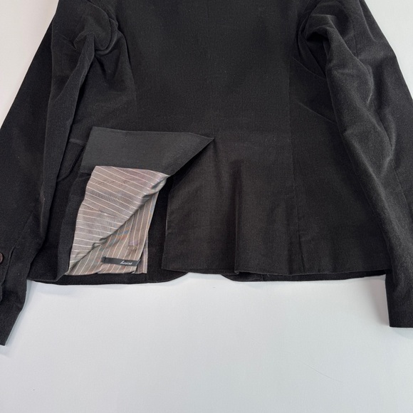 VINTAGE AKIABARA Velvet Corduroy Tailored Blazer XS Brown One Button Notch Lapel - Picture 8 of 15